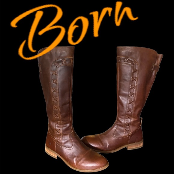 Born Shoes - Born knee boots size 8 very good used cond! Walnut brown, all leather, side zip